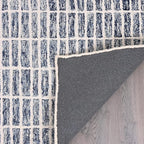 Hand-Tufted 100% Wool Area Rug – Unique Modern Geometric Grid Pattern, Soft Plush Textured Carpet for Living Room, Bedroom, Dining Room & Entryway (Denim Blue, 2.6' x 8')