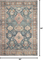 Loloi Skye Collection SKY-10 Sea/Rust 8'-0" x 8'-0" Round Area Rug
