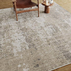 Modern Abstract Beige Gray Area Rug 2x3 Entryway Door Mat Machine Washable Bathroom Throw Carpet Kitchen Indoor Low Pile Non Slip Distressed Laundry Living Dining Room Bedroom Office