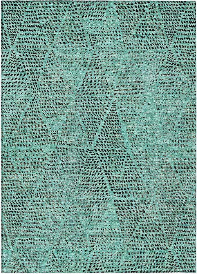 Addison Rugs Chantille ACN591 Teal 10' x 14' Indoor Outdoor Area Rug, Easy Clean, Machine Washable, Non Shedding, Bedroom, Living Room, Dining Room, Kitchen, Patio Rug