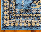 Unique Loom Taftan Collection Border Geometric Tribal Inspired Design Area Rug, 2 ft 2 in x 3 ft, Light Blue/Gold
