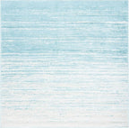 SAFAVIEH Adirondack Collection Area Rug - 5' Square, Aqua & Ivory, Modern Ombre Design, Non Shedding & Easy to Clean, Ideal for Living Room, Bedroom, Office, Dining Space (ADR113J)