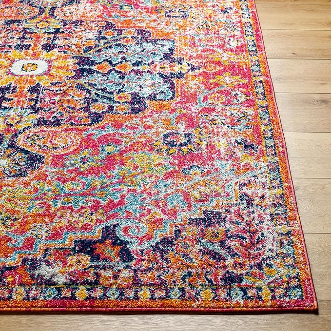Livabliss Odelia Vintage Bohemian Area Rug,5'3" x 7'3",Pink/Orange