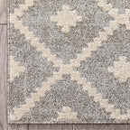 Well Woven Custom Size Hallway Stair Runner - Choose Your Length - Ainsley Ivory Diamond Trellis Geometric Tribal - 31 Inches Wide x 11 Feet Long Runner (31" x 11' Runner) Rug
