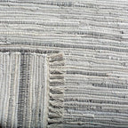 SAFAVIEH Rag Rug Collection Runner Rug - 2'3" x 20', Grey, Handmade Boho Stripe Cotton, Ideal for High Traffic Areas in Living Room, Bedroom (RAR121A)
