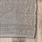 nuLOOM 6x9 Elfriede Jute & Cotton Hand Woven Area Rug, Grey, Solid Rustic Farmhouse Style, Weaved Design, Natural Fiber, For Bedroom, Living Room, Dining Room, Hallway, Office, Entryway