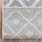 Well Woven Custom Size Hallway Stair Runner - Choose Your Length - Ainsley Blue Diamond Trellis Geometric Tribal - 27 Inches Wide x 10 Feet Long Runner (27" x 10' Runner) Rug