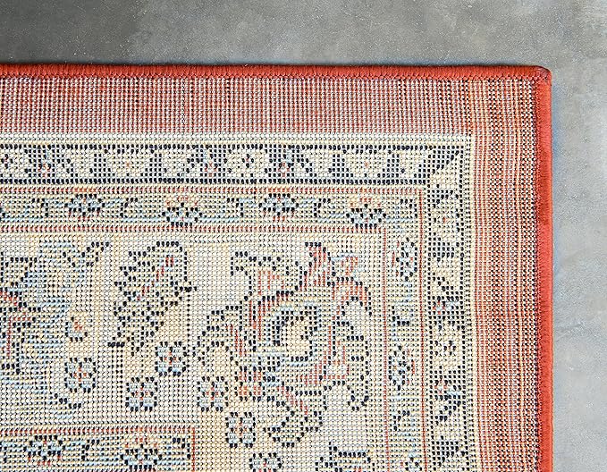 Unique Loom Sialk Hill Collection Area Rug - Washington (2' 2" x 3' 1" Rectangle Terracotta/Cream)