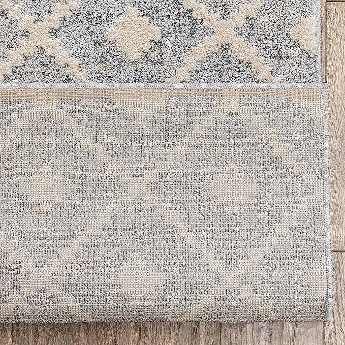 Well Woven Custom Size Runner - Choose Your Length - Ainsley Grey Diamond Trellis Geometric Tribal - 27 Inches Wide x 24 Feet Long Runner (27" x 24' Runner) Rug