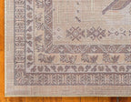 Unique Loom Taftan Collection Border Geometric Tribal Inspired Design Area Rug (9' 0 x 12' 0 Rectangular, Gold/ Gray)