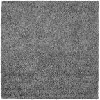 Unique Loom Solid Shag Collection Area Rug (5' 1" Square, Graphite Gray)