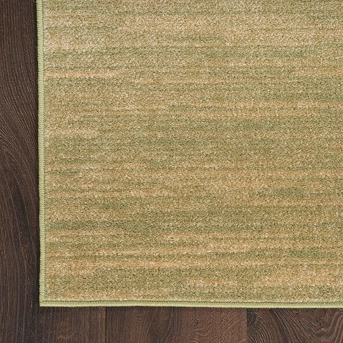 Nourison Home Nourison Essentials Green Gold 2'2" x 7'6" Area Rug - Easy Clean, Non Shedding, Bed Room, Living Room, Dining Room, Kitchen (8' Runner)