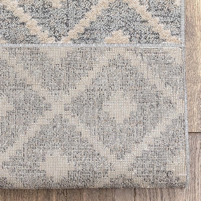 Well Woven Custom Size Hallway Stair Runner - Choose Your Length - Ainsley Grey Diamond Trellis Geometric Tribal - 31 Inches Wide x 70 Feet Long Runner (31" x 70' Runner) Rug