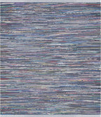 SAFAVIEH Rag Rug Collection Area Rug - 8' x 10', Purple & Multi, Handmade Boho Stripe Cotton, Ideal for High Traffic Areas in Living Room, Bedroom (RAR121D)